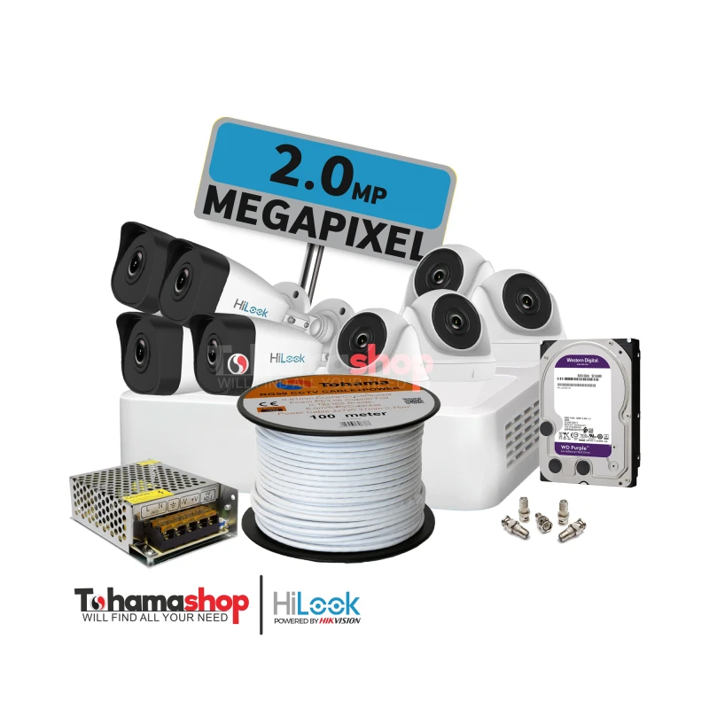 عرض 8 كاميرا مراقبة هاى لوك دقة 2 ميجا