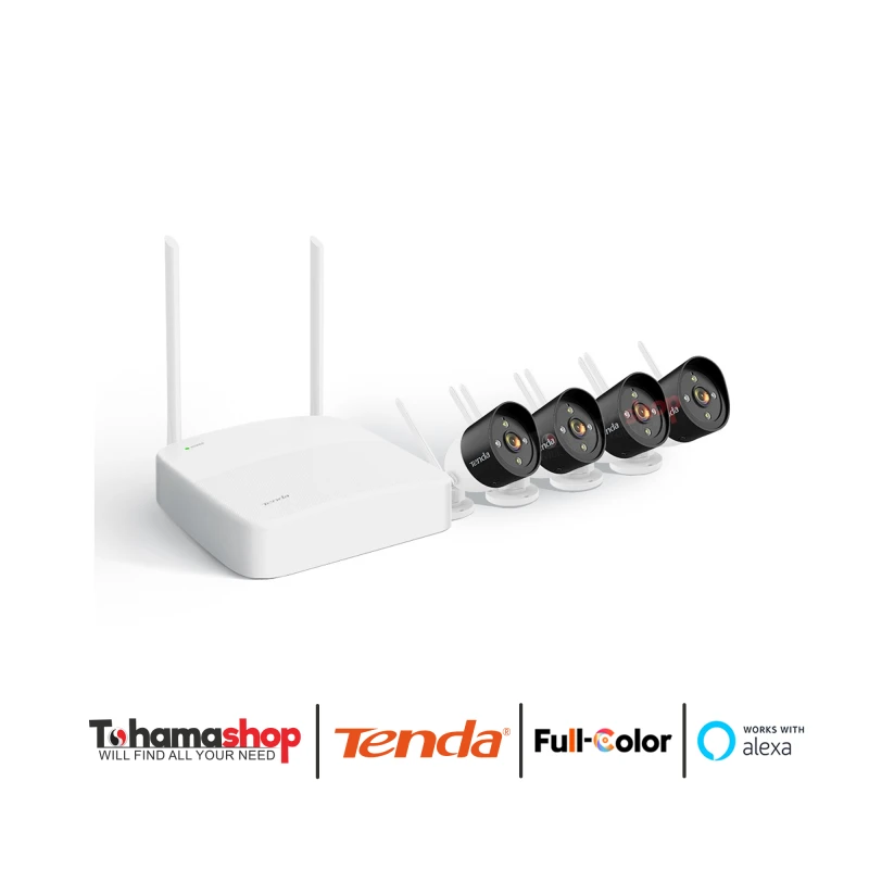 كيت كاميرات وايرليس تيندا  4كاميرات خارجي 3ميجا رؤيه ليليه ملونه + NVR WIFI